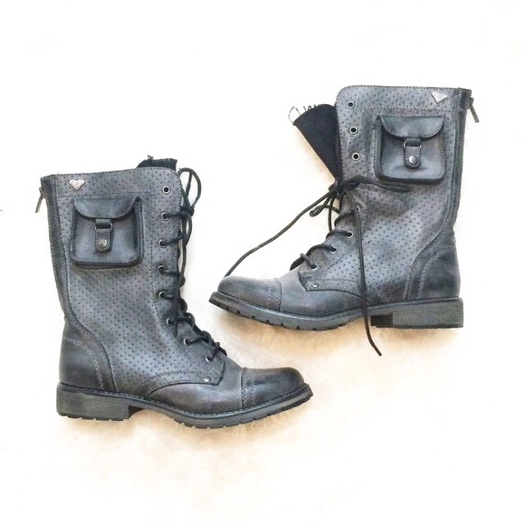 roxy black combat boots